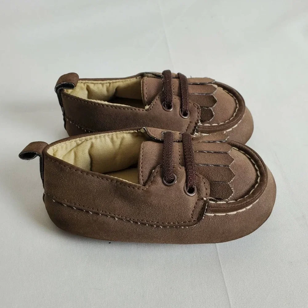 Baby Bgosh Baby Boys Shoes 6-9 Months Moccasin Brown Slipper